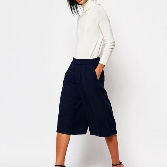 Vero Moda Navy Pull On Wide Leg Crop Pants… - Picture 6 of 6